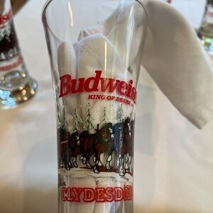 BUDWEISER CLYDESDALES Vintage Set of 6 Pilsner Glasses ANHEUSER-BUSCH 1989